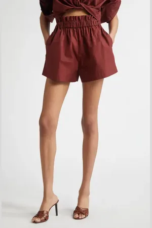 A.L.C. Nate Paperbag Waist Cotton Shorts in at Nordstrom, Size Large
