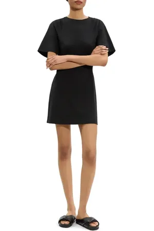 THEORY Ruched SHoulder T-Shirt Minidress in at Nordstrom, Size Large