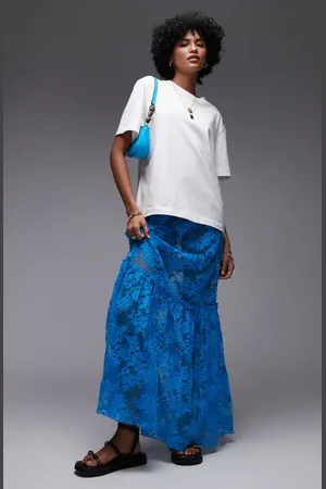 Topshop Sheer Lace Maxi Skirt in at Nordstrom, Size 12 Us