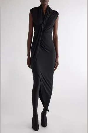 Balenciaga Draped Asymmetric Crepe Jersey Dress in at Nordstrom, Size 10 Us