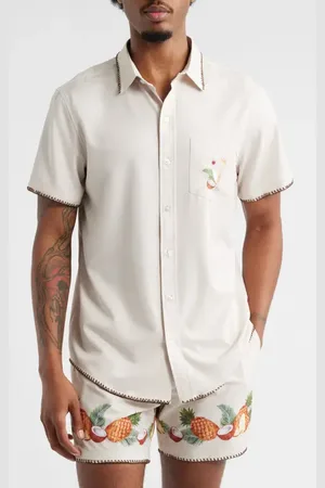 MAVRANS Pi??a Colada Short Sleeve Performance Button-Up Shirt in at Nordstrom, Size Xx-Large