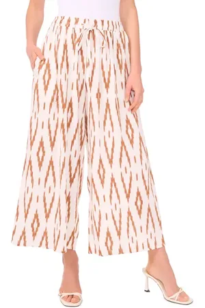 Vince Camuto Ikat Print Wide Leg Drawstring Pants in at Nordstrom, Size X-Large