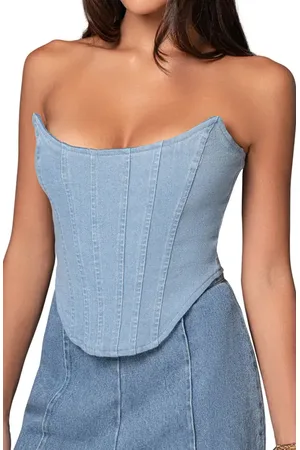 JLUXLABEL Fenix Reversible Denim Corset in at Nordstrom, Size Small