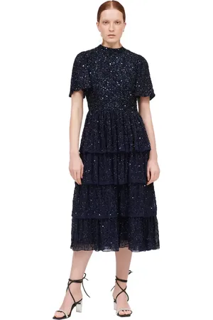 Beauut Occasion Embellished Sequin Beaded Evening Midi Dress in at Nordstrom, Size 6
