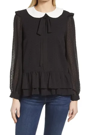 CE&CE Clip Dot Tiered Ruffle Blouse in at Nordstrom, Size X-Large