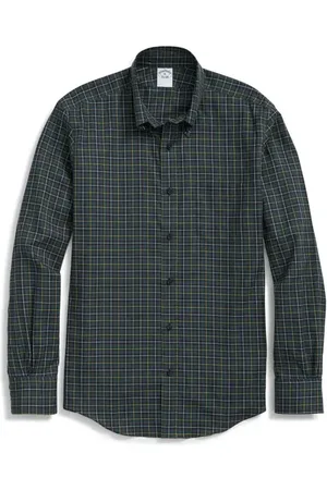 Brooks Brothers Lux Check Brushed Twill Button-Down Shirt in at Nordstrom, Size Medium
