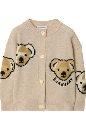 Burberry Thomas Bear Wool Cardigan in at Nordstrom, Size 18M