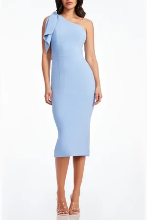Dress The Population Tiffany One-Shoulder Midi Dress in at Nordstrom, Size Xx-Small