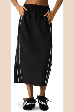 Steve Madden Danielle Piped Drawstring Waist Skirt in at Nordstrom, Size Small