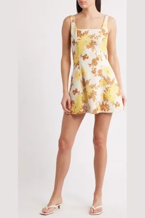 FAITHFULL THE BRAND Felice Floral Fit & Flare Linen Minidress in at Nordstrom, Size X-Small