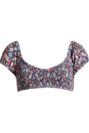 Hutch Smocked Puff Sleeve Bikini Top in at Nordstrom, Size X-Small