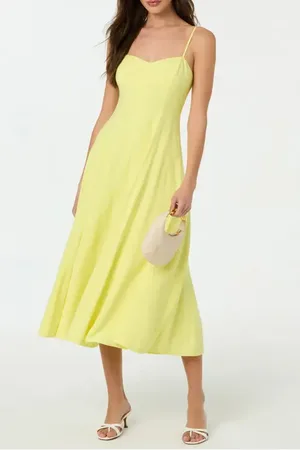 ASTR Linen Blend Midi Dress in at Nordstrom, Size X-Large
