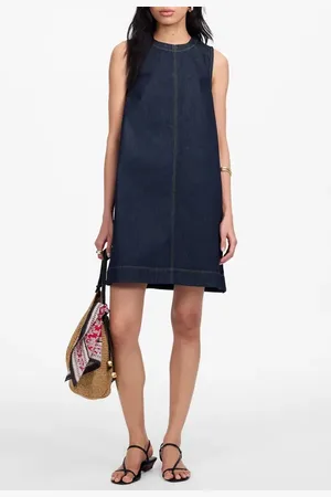 Madewell Boxy Sleeveless Denim Shift Dress in at Nordstrom, Size 6