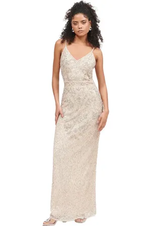 Beauut Occasion Embellished Sequin Beaded V Neck With Straps Evening Maxi Dress in at Nordstrom, Size 14