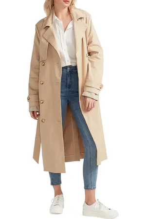 Belle & Bloom Empirical Stretch Cotton Trench Coat in at Nordstrom, Size X-Small
