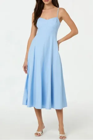 ASTR Linen Blend Midi Dress in at Nordstrom, Size X-Large
