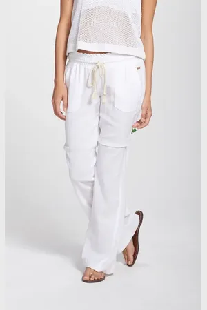 Roxy Oceanside Linen Blend Drawstring Pants in at Nordstrom, Size Medium