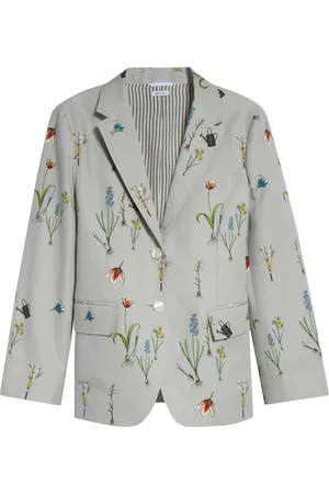 Thom Browne Fit 1 Botanical Print Cotton & Linen Blazer in at Nordstrom, Size 10 Us