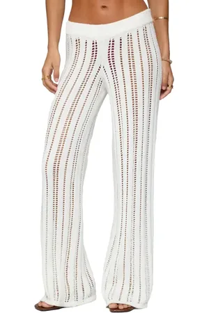 Edikted Echo Open Stitch Cover-Up Pants in at Nordstrom, Size Small