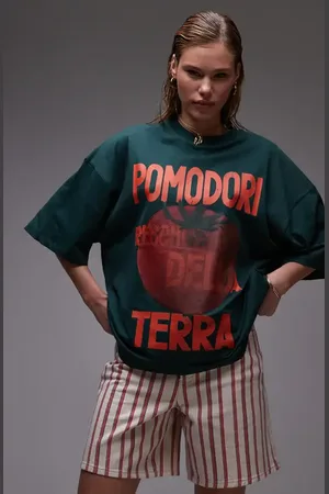 Topshop Pomodori Oversize Cotton T-Shirt in at Nordstrom, Size Small