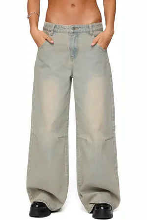 Edikted Santi Low Rise Wide Leg Jeans in at Nordstrom, Size Large