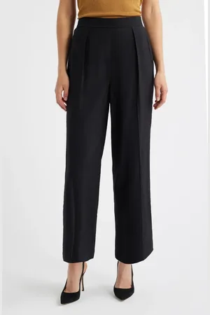 Anne Klein Pleated Pull-On Wide Leg Pants in at Nordstrom, Size Small
