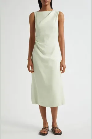 THEORY Shoulder Drape Linen Blend Dress in at Nordstrom, Size 2