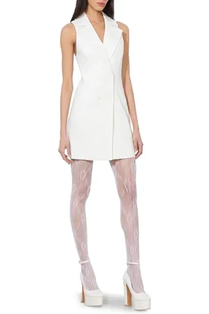 ALICE+OLIVIA Meritt Sleeveless Double Breasted Linen Blend Blazer Minidress in at Nordstrom, Size 2