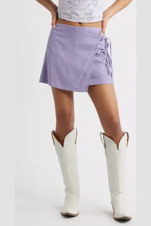 BP. Side Tie Linen Blend Miniskirt in at Nordstrom, Size Xx-Large