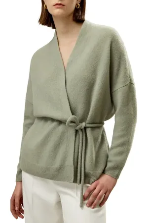 Lilysilk Lounge Wrap Wool Knit Cardigan for Women in at Nordstrom, Size Large