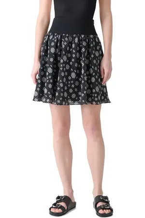 AKRIS Circle Print Burnout Stripe Flared Skirt in at Nordstrom, Size 6