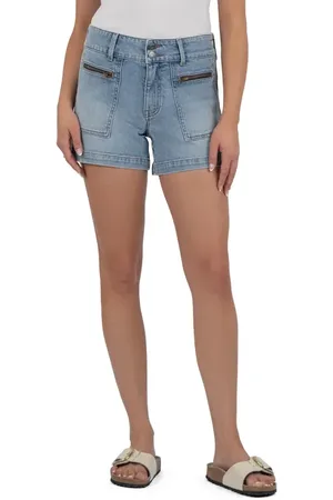 Kut From The Kloth Jane Zip Pocket Mid Rise Denim Shorts in at Nordstrom, Size 10