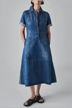 CO Midi Denim Dress in at Nordstrom, Size Large