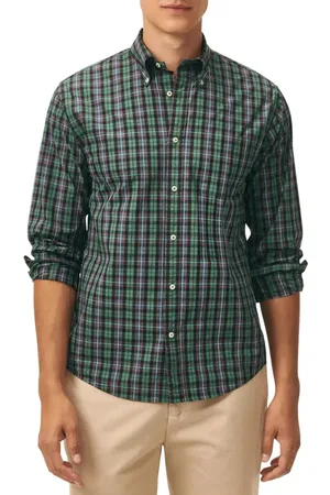 Brooks Brothers Plaid Cotton Oxford Cloth Button-Down Shirt in at Nordstrom, Size Small