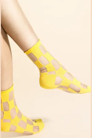 hansel from basel Chucks Check Sheer Crew Socks in at Nordstrom