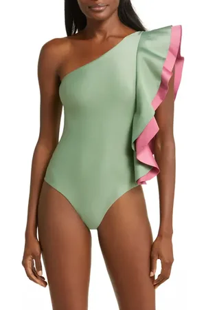 Farm Rio Ruffle One-Shoulder One-Piece Swimsuit in at Nordstrom, Size X-Small