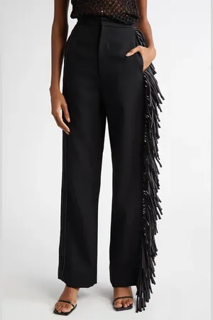 Diotima Langley Fringe Detail Wool Pants in at Nordstrom, Size 1