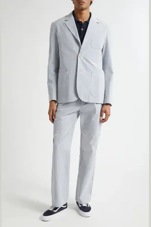 Noah NYC Belted Pleated Seersucker Pants in at Nordstrom, Size 30
