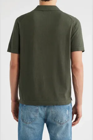 NN.07 Ryan 6311 Cotton & Linen Johnny Collar Polo in at Nordstrom, Size Medium