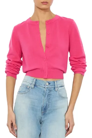 ALICE+OLIVIA Dollie Crop Cashmere Blend Cardigan in at Nordstrom, Size X-Small