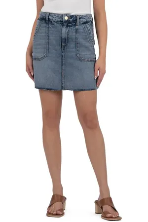 Kut From The Kloth Bristol Raw Hem Denim Skirt in at Nordstrom, Size 8