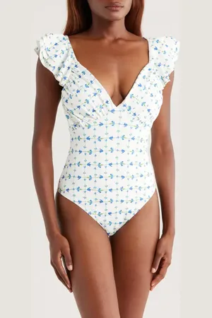 Hutch Cala Flutter Sleeve One-Piece Swimsuit in at Nordstrom, Size Large
