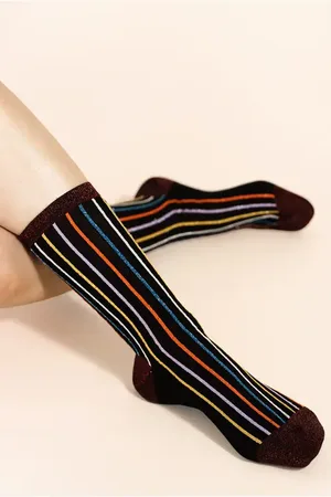 hansel from basel Skinny Sparkle Rib Crew Socks in at Nordstrom