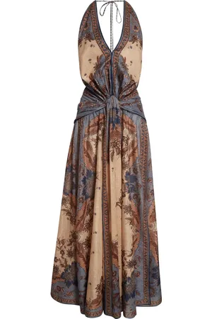 ZIMMERMANN Ascension Paisley Floral Halter Neck Maxi Dress in at Nordstrom, Size 4