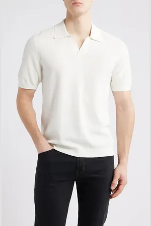 RAG&BONE Zuma Johnny Collar Chevron Terry Cloth Polo Sweater in at Nordstrom, Size Small