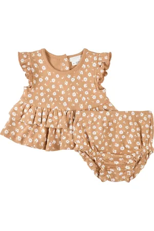 FIRSTS by petit lem Floral Print Rib Dress & Bloomers Set in at Nordstrom, Size 3M