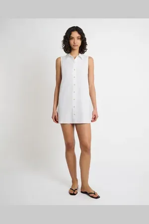 ONIA Air Linen Sleeveless Shirtdress in at Nordstrom, Size Medium