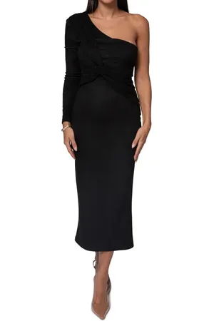 JLUXLABEL Dayanna Single Long Sleeve Faux Suede Midi Dress in at Nordstrom, Size X-Small