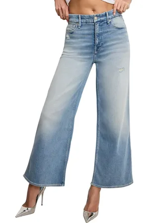 GOOD AMERICAN Good Skate Ankle Wide Leg Jeans in at Nordstrom, Size 2