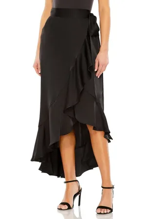 Mac Duggal Satin Hi-Low Evening Wrap Skirt in at Nordstrom, Size X-Large